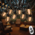 Guirnalda Guinguette LED - 30 m con 60 bombillas E27 de filamento ámbar y 2700 K - Brillo regulable con mando a distancia - 230 V para terraza jardín fiesta y evento