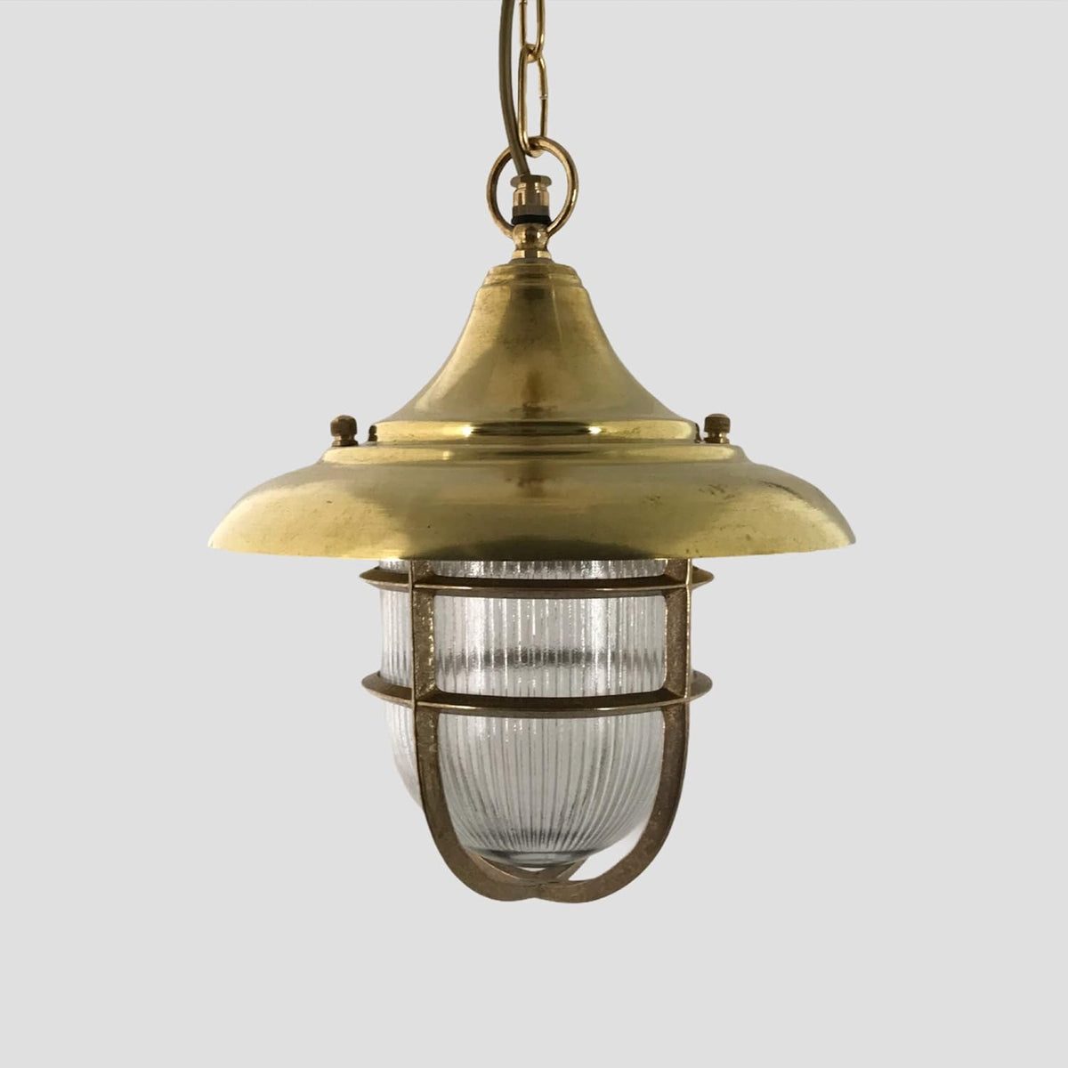 Lámpara colgante náutica Pericles - Diseño industrial de latón y estilo clásico - Acabado blanco para exterior - Iluminación decorativa para jardín playa y espacios costeros
