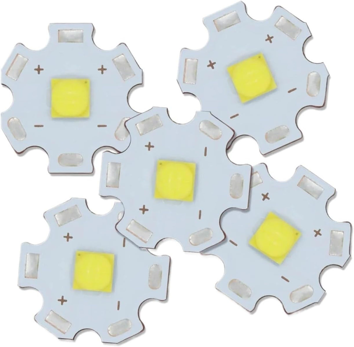 Pack de 20 LED XHP50 - 18 W con luz blanca fría de 6500 K - Funcionamiento de 3,6 a 4,5 V y 4 A - PCB de cobre de 20 mm para linternas y proyectos DIY
