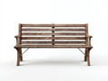 Bancos de jardín madera 150x58x85 cm - marrón envejecido - diseño rústico con reposabrazos