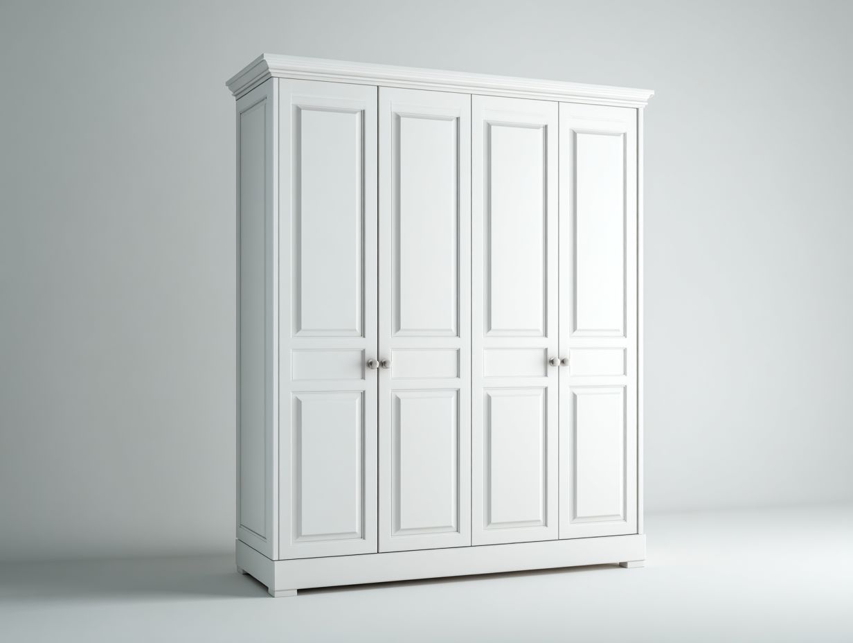 Armarios de madera 180x60x200 cm blanco - diseño clásico de cuatro puertas