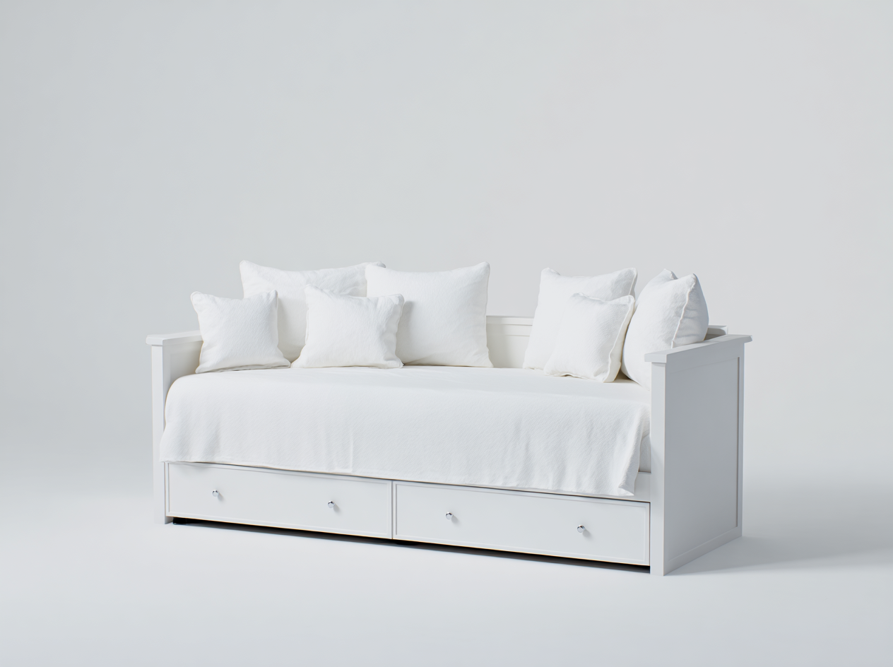 Sofás cama de madera 200x90x82 cm - blanco - diseño moderno con cajones