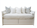 Sofás cama de madera manufacturada 200x92x86 cm - blanco y beige - diseño clásico con almacenamiento