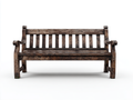 Banco de jardín madera 150x58x88 cm - marrón oscuro - diseño rústico con reposabrazos