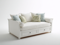 Sofás cama de madera 205x90x85 cm - blanco-beige - diseño clásico con cajones