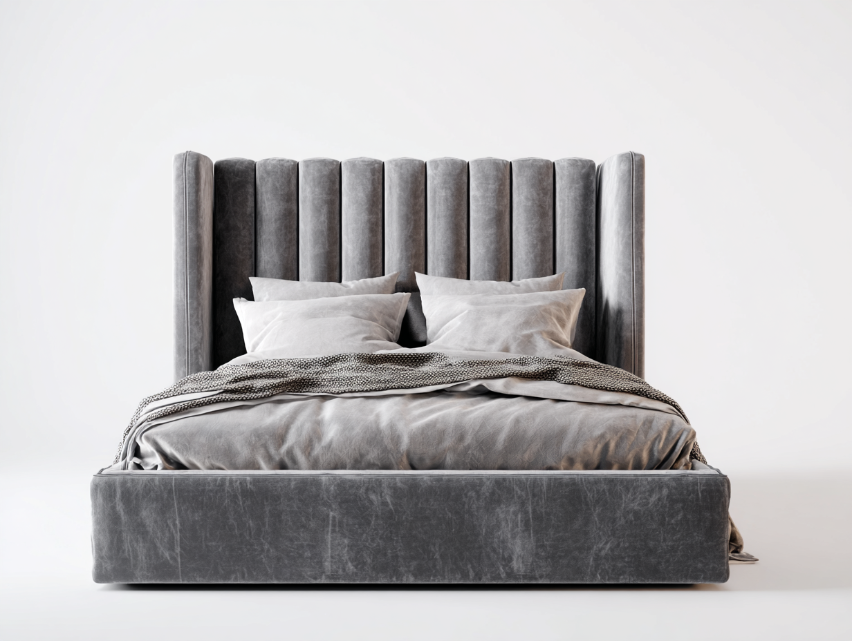 Camas dobles tapizado terciopelo 200x180x120 cm - gris oscuro - con cabecero acolchado diseño moderno para dormitorio