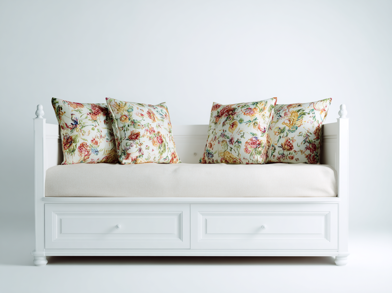 Sofás cama de madera 200x90x85 cm - blanco - diseño clásico con cajones