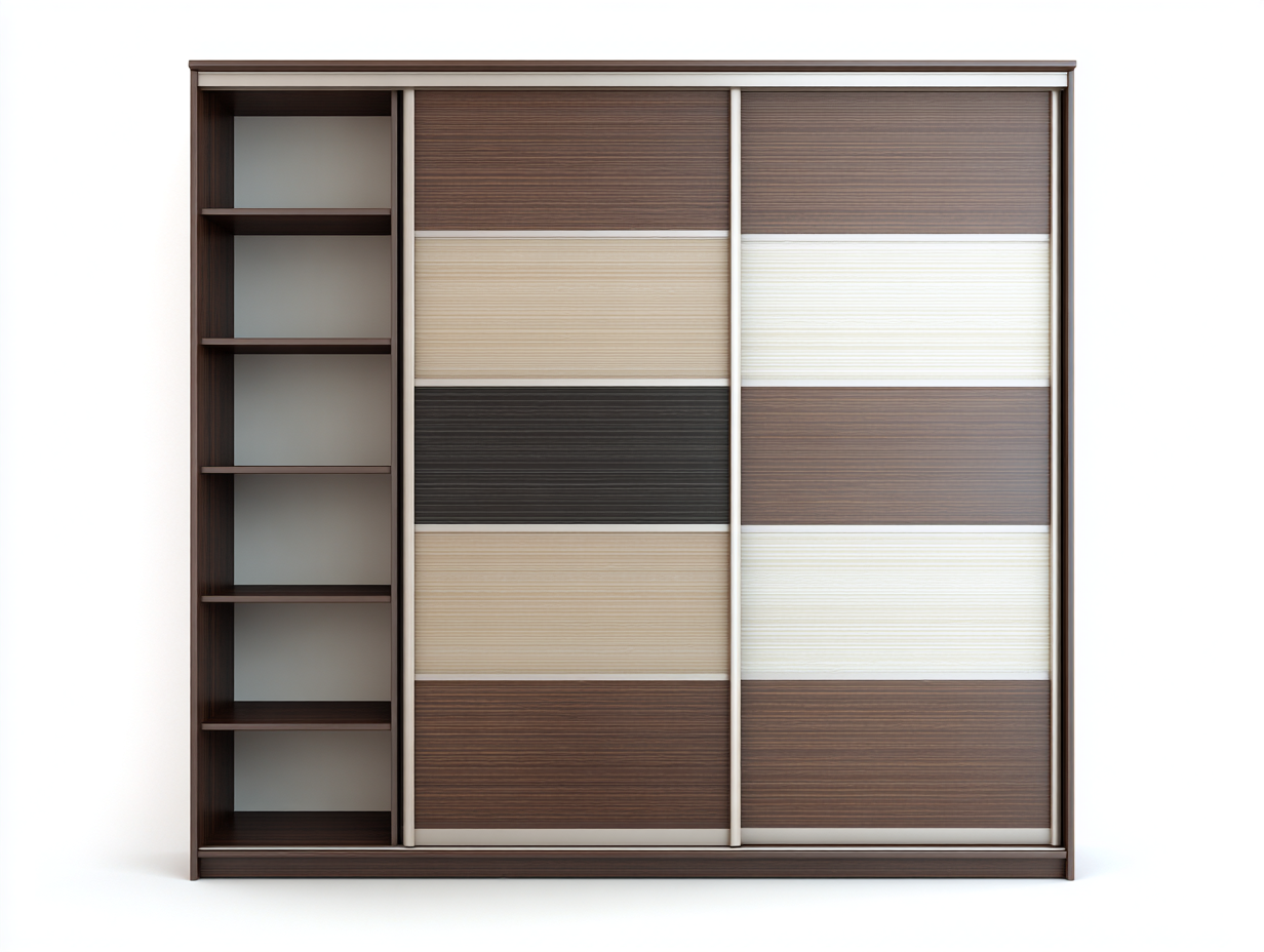 Armarios de madera 200x60x210 cm - marrón-beige - diseño moderno con puertas correderas